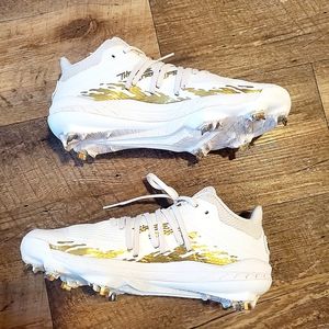 Adidas Men’s Afterburner 6 Speed Trap Baseball Size 9 White Gold |G27655|